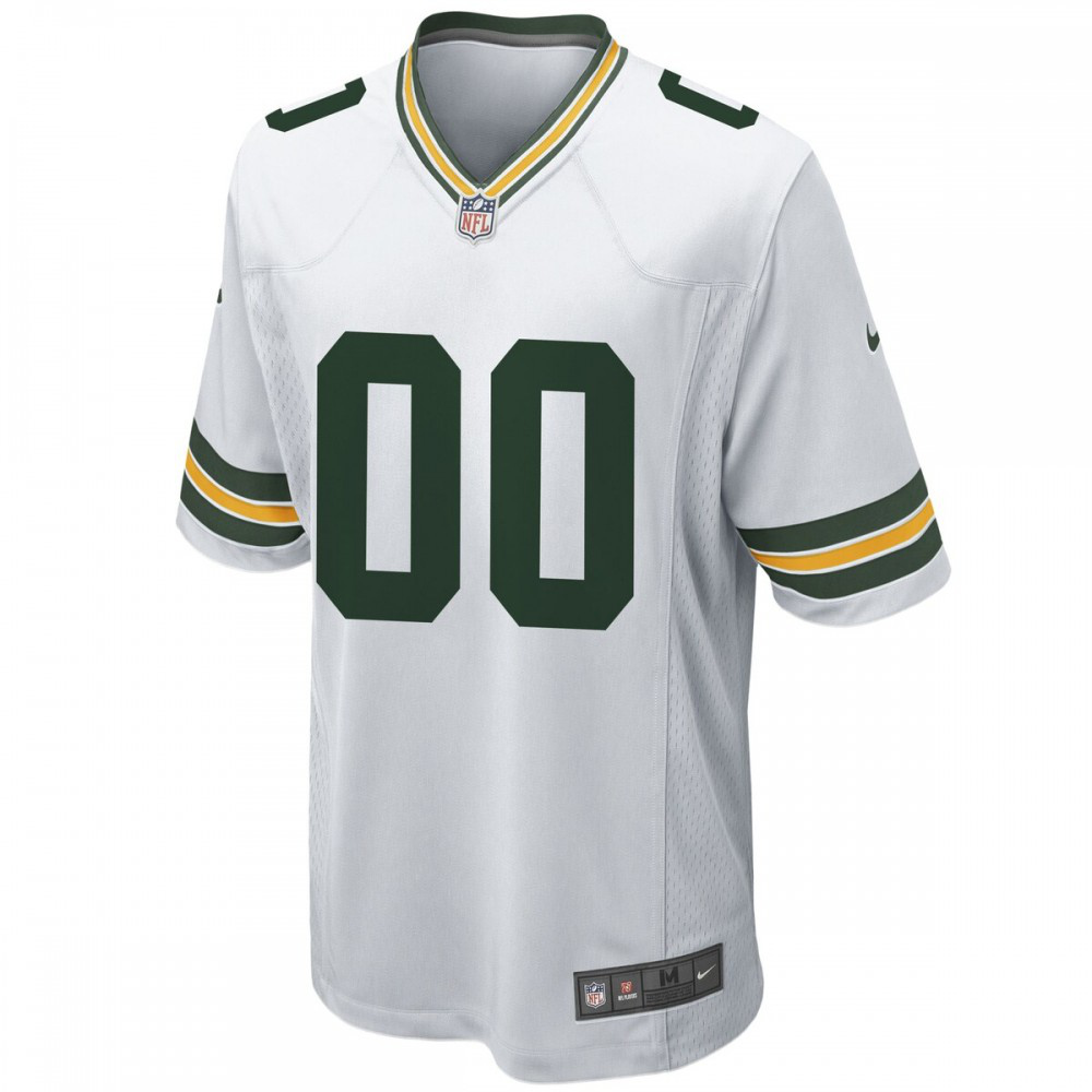 Green Bay Packers Nike Custom Game Jersey - White-Profan Arena